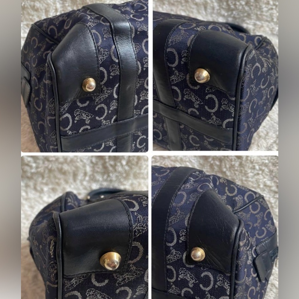 Celine Navy Monogram Travel Satchel - Picture 4 of 8
